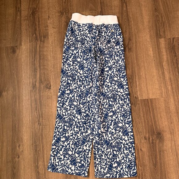 NEW Lilly Pulitzer Beach Palazzo Linen Pant Oyster Bay Blue White Sz XS - Picture 10 of 12